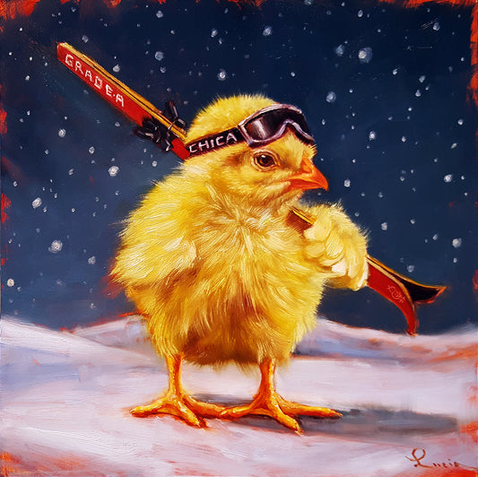 Chick with Sticks