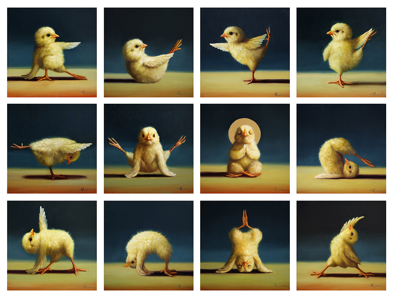 Yoga Chick Collage - (12 chicks)